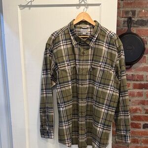 Carhartt Olive Green Plaid Men's Shirt 2 XL